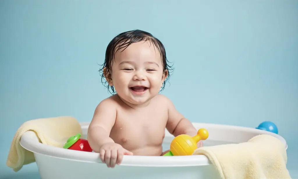 baby bathtub in shower